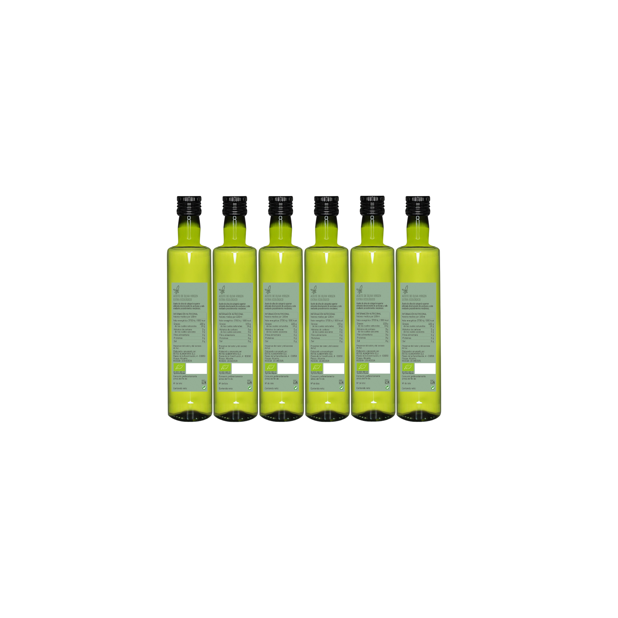 Pack 6×500 ML – AOVE ecológico Arbequina & Picual