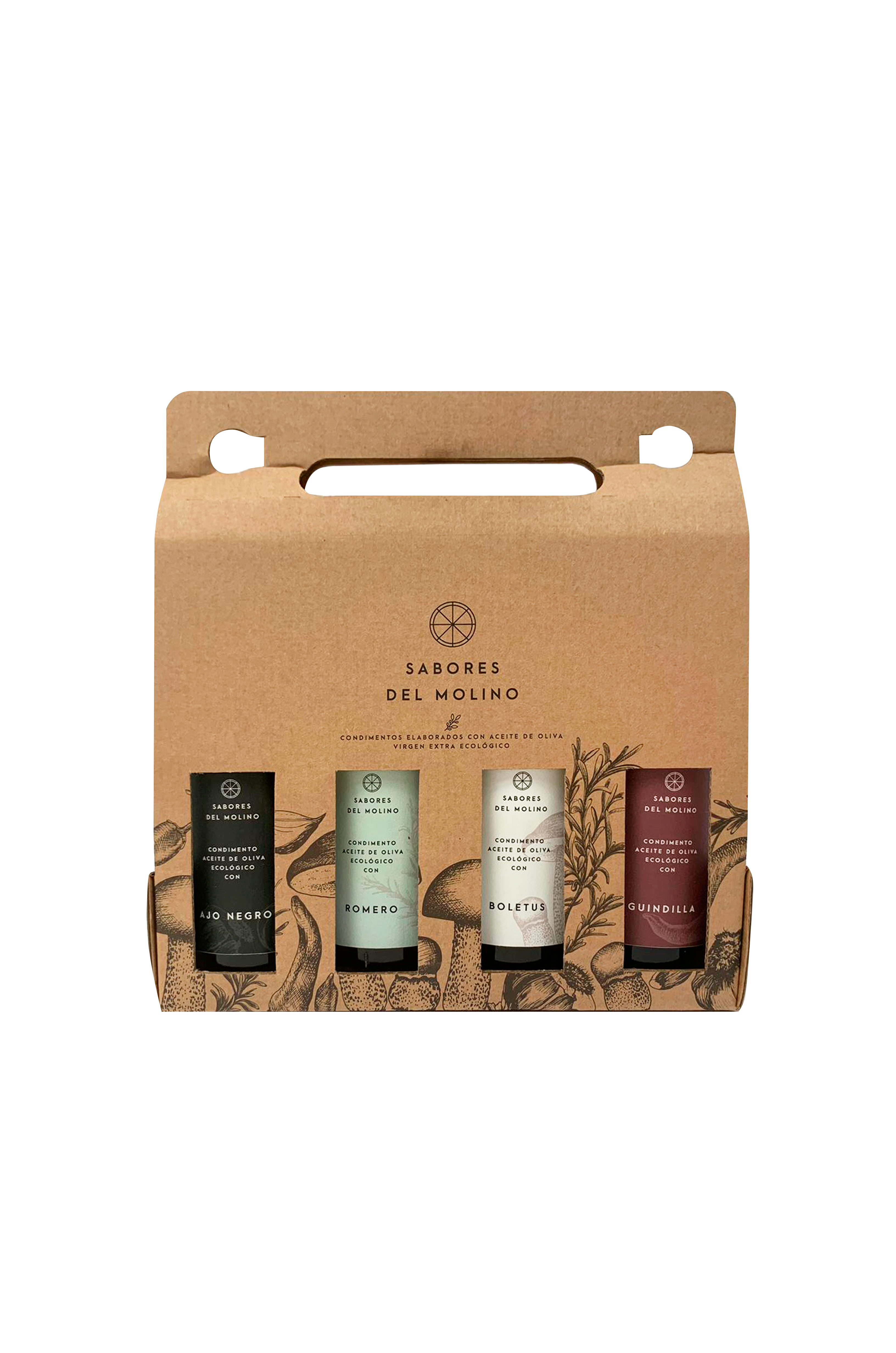 Pack Sabores del Molino – AOVE ecológico macerado (4×25 ML)