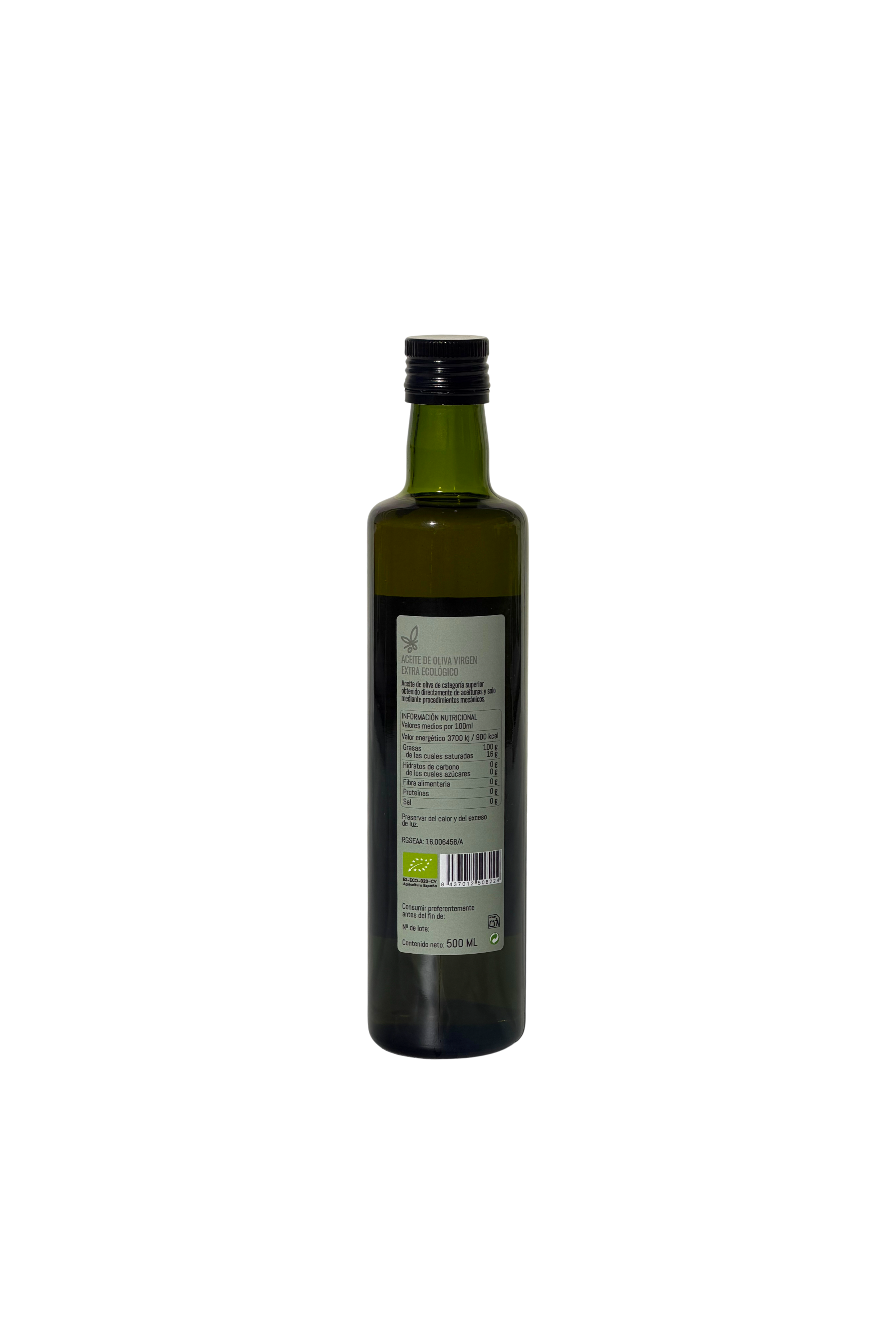 Organic EVOO 500 ML – Arbequina & Picual (Glass)